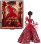 Barbie Signature Doll, 2024 Holiday Barbie Fashion Doll with Brown Hair Wearing Plaid Gown, Seasonal Collector Gift in Displayable Packaging