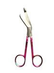 Stainless Steel Lister Bandage Scissors 5.5 inch Colored Pattern Student Utility First Aid Scissors (Pink Color Pattern)