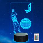 Ammonite Basketball 3D Optical Illusion Lamp Basketball Gifts 16 Colors Change with Remote Control & Timer Basketball Decor Night Light As a Gift Ideas for Teens Boys Men