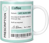 Mug Monster - Prescription for Coffee Mug, Personalised Leaving Gift for Colleague - Ceramic Coffee Mug/Cup, Gift for Men or Women, Extra Large and Giant Mug Available, 20oz White Mug