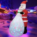 Twinkle Star Christmas Inflatables Lighted Santa Claus with a Gift Bag, Blow Up Indoor Outdoor Xmas Decor Lawn Yard Garden Decorations