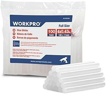 WORKPRO Full Size Hot Glue Sticks, 100-pack, 0.43x4 Inches, Compatible with Most Glue Guns, Multipurpose for DIY Art Craft General Repairs, Home Decorations and Gluing Projects