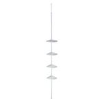 Zenna Home 2104W, Bathtub and Shower Tension Corner Caddy, White