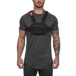 Maijia Chest Bag for Men Chest Rig Bag Hip Hop Streetwear Waist Bag Tactical Vest Chest Pack Hip Hop Function Chest Rig Pack (Black)