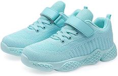 Hetios Kids Shoes Girls Lightweight Athletic Running Shoes Breathable Knit School Sports Shoes (Toddler/Little Kid/Big Kid), 050-green, 3 Little Kid