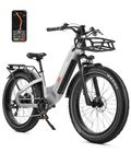 FD FREEDARE Eden Electric Bike Adults 750W BAFANG Motor 48V 20Ah Battery Fat Tire Ebike,Smart App Control Electric Bicycle Torque Sensor,90Miles Range,28MPH Max Speed,UL Certificate(Silver)