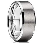 King Will BASIC Unisex 8mm Tungsten Carbide Matte Polished Finish Wedding Engagement Band Ring 12.5