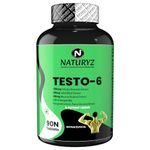 Naturyz Testo-6 Plant based Supplement For Men 2100mg per serving with Maximum Strength 1000mg Tribulus Terrestris, Safed Musli,Kaunj,Ashwagandha, Fenugreek & Panax Ginseng for Muscle gain-90 Tablets