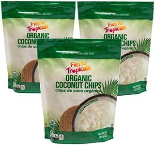 Fiesta Tropicalé Large Coconut Flakes, Organic Unsweetened Coconut Chips, Dried Coconut Shavings With No Added Sugar, Rich in MCT, Keto and Diabetic-Friendly Coconut Topping, 8 Oz, Pack of 3