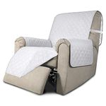 Easy-Going Recliner Chair Slipcover Reversible Sofa Cover Water Resistant Couch Cover Furniture Protector with Elastic Straps for Pets Kids Children Dog Cat (Recliner 22 inch, White/White)