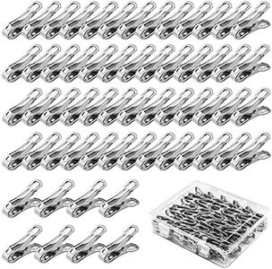 Aodaer 60 Pieces Stainless Steel Garden Clip with Strong Grip Heavy Duty Greenhouse Clips Anti-Wind Garden Shed Film Shading Net Rod Clamps for Shade Cloth Plant Cover on Garden Hoops