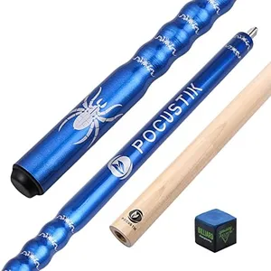 POCUSTIK Pool Cue, 58" 2-Piece Pool Stick Ergonomic Design,Professional Cue Stick Set Canadian Maple, House Bar Billiard Cue Sticks for Men Women- Blue,21Oz