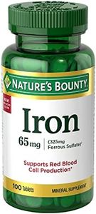 Nature's Bounty Iron 65 Mg.(325 mg Ferrous Sulfate), 100 Tablets