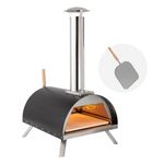 Alfresco Chef Ember Wood Fired Pizza Oven | 12" Portable Outdoor Pizza Oven with Pizza Peel | Camping Pizza Oven | Wood Burning Pizza Oven | BBQ Pizza Oven For Grill & Smoker | Wood Pellet Pizza Oven