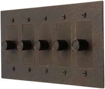 Brass 3 Way Rotary Dimmer Switch - 120V AC - Solid Brass Wall Plate for LED Bulbs - Rotary Dimmer with Knurled Knob - UL Listed Flicker-Free Dimming | Vintage Style Light Control for Home Decor