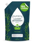Puracy Laundry Detergent - Liquid Detergent Concentrate, Stain Fighting Enzymes, Natural Laundry Detergent Seen on TikTok, Non-Toxic, Hypoallergenic (Free & Clear, 48 oz/1420 ml, 192 Loads, Refill)