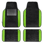 FH Group Universal Fit Premium Carpet Automotive Floor Mats fits Most Cars, SUVs, and Trucks with Driver Heel Pad, Full Set Green