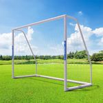 Caprihom Soccer Goal 6FTx4FT w/Net | Soccer Net for Backyard w/Weatherproof Ground Stakes,UPVC Frame | Portable PVC Full Size Soccer Goal Post