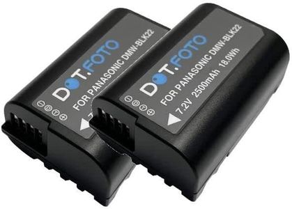 2 x Dot.Foto DMW-BLK22 Premium Alta Capacidad 7.2v / 2500mAh Batería Recargable para Panasonic Lumix DC-S5, S5II, S5IIX, G9II, GH5II, GH6