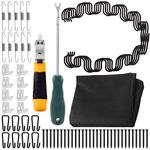 Wokape 63Pcs Couch Spring Repair Kit, 25" No Sag Springs, S-Clips, Hooks, Dual Hook Tension Springs, Nails, Removal Tools, Dust Cover, Sofa Upholstery Spring Replacement Kit for Repair Couch