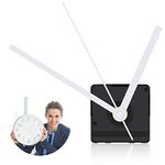 Quartz Clock Mechanism Kit,Silent Wall Clock Motor Movement Repair Parts, Long Shaft Silent Clock Mechanisms for DIY Crafts, White Hands, Suitable for 8-12 mm Maximum Dial Thickness