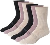 Hanes Originals Supersoft, Stretch Crew Socks for Men, 6-12, 6-Pairs, Beige/Black/Gray, Beige/Black/Gray, 6-12