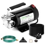 WORKEASE Water Pump, 230V 1/10HP Electric Utility Pump with Switch 6ft Water Hoses Kit,Electric Water Pump to Empty Hot Tub and Pool,for Watering and Cleaning