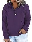 VISLILY Plus Size Womens Sweaters 4XL Fashion Hooded Sweatshirts Cute Tops Purple 28W