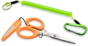 PAFASON 4.5‘’Stainless Steel Serrated Edge Braided Line Fishing Scissor with Safety Case,Lanyard,High Precision Tips, Ergonomic Handle