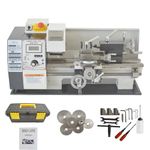 INTBUYING Mini Metal Lathe 7"x12" Precision Mini Lathe Benchtop Lathe 2500 RPM Variable Speed Metal Turning Lathe with 600W Brushless Motor 110V