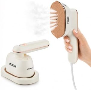 Inalsa Mini Steam Iron For Clothes & Garment Steamer 1200W|Portable Travelling|Heat Up In 40 Sec|Scratch Resistant Titanium Coated Plate|2In1 Horizontal Vertical Use (Voyager) - 1200 Watts