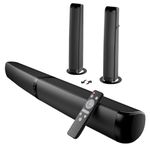 GarageRock Soundbar for TV, 2026 Upgrade 90W Soundbar, 2-in-1 Detachable Sound Bar for TV, Bluetooth TV Speaker with ARC/Optical/AUX Connect, Home Theater Sound for TV/PC/Projectors/Gift