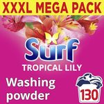 Surf Tropical Lily Washing Powder joy-infused fragrance with natural essential oil lasting up to 12 hours in wear for brilliantly clean laundry every time 130 washes 6.5 kg