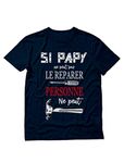 PAPY Peut Tout réparer Cadeau Fêtes des Grands Pères Humour T-Shirt Homme XX-Large Marine