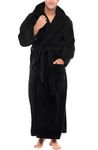 Alexander Del Rossa Men's Warm Fleece Robe with Hood, Big and Tall Bathrobe, 5XL 6XL Black (A0125BLK6X)