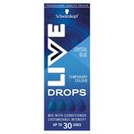 Schwarzkopf LIVE Colour Drops Crystal Blue Semi-Permanent Hair Dye, 30ml, Hair Colour Drops for Colour that Lasts 2-12 Washes, Blue Hair Dye Drops