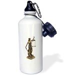 3dRose wb_217227_1 "Attorney at Law-Scales of Justice" Sports Water Bottle, 21 oz, White