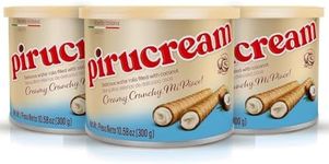 Pirucream Cream Filled Rolled Wafer. Coconut Flavour. Crispy and Light. Enjoy with Coffee or Ice Cream. 10.59 Oz / 300 gr. Pack of 3