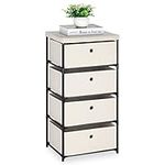 HAITRAL Fabric Storage Chest, Drawer Clothes Organizer - 4 Drawers Storage Organizer Unit for Closet, Easy Assembly Closet Dresser for Dorm, Bedroom, Hallway, Storage Bins (White)