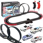 AGM MASETCH Slot Car Race Track Sets with 4 Exquisite Slot Cars, Battery or Electric Car Track, 2 Controllers, Lap Counter, Gift Toys Suitable for Boys and Girls Aged 8-12.