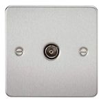 Knightsbridge FP0100BC FP0100 FPAV0100BC Flat Plate 1G Tv Outlet (Non-Isolated) -Brushed Chrome, 230 V