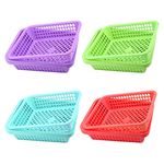 Jucoan 20 Pack Classroom Storage Baskets,10 x 7 x 2.5 Inch Colorful Stackable Desktop Plastic Storage Organizer Tray, Pen Pencil Paper Organizer Tray for School Office Library