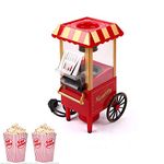 Electric Popcorn Maker Machine, Retro Red Design, Fat Free for Home, Party, Cinema Kids, Friends, Family Creative Gifts