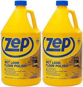 Zep Wet Look Floor Polish - 1 Gallon (Pack of 2) ECZUWLFF1282 - Long Lasting Glossy Finishing Polish, Scuff & Slip Resistant, Use on Vinyl (VCT), Sealed Concrete, Rubber, and No-Wax Tile Floors