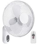 16inch Oscillating Wall Fan Remote Control with Timer 3 Speed