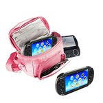 Orzly® - Game & Console Travel Bag for Sony PSP Consoles (GO/VITA/1000/2000/3000) Has Special Compartments for Games & Accessories. Bag Includes Shoulder Strap + Carry Handle + Belt Loop - Pink