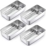 Homikit Loaf Tin Set of 4, Stainless Steel Loaf/Cake/Bread Tins Baking Moulds, Rectangular Oven Baking Pan Bakeware Set - Meatloaf, Toast Bread, Pie, Lasagna, Healthy & Non-Toxic & Sturdy