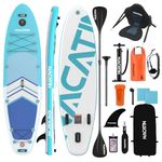 NACATIN Paddle Boards for Adults, Inflatable Stand Up Paddle Board Upgrade Version 10′ 6″ SUP Board with Free SUP Accessories (Blue, with Kayak Seat)