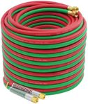 RX WELD Oxy Acetylene Hose, Torch Hose 1/4-Inch × 100 Feet with 9/16"-18 B Fittings, Torch Hose, Grade R