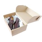 Cardboard Shoeboxes Shipping & Storage Shoe Box, 350 x 230 x 130mm, Brown/White (20 Pack) (Brown)